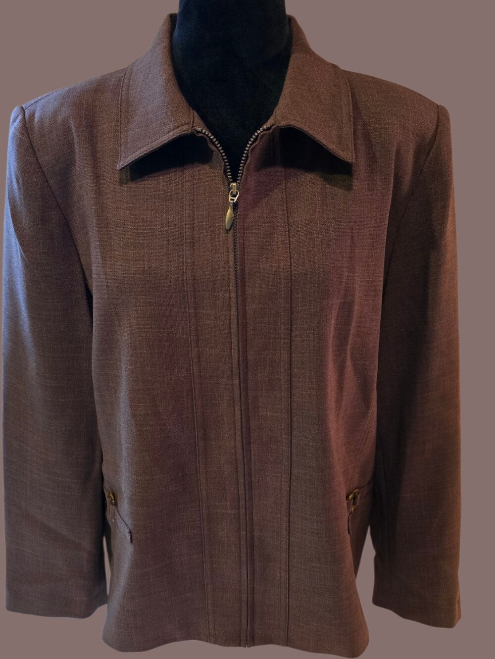 Alfred Dunner Lined Zip Up Jacket 14P